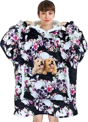 Productafbeelding van blanket sweatshirt - hoodie - deken-sweatshirt. Winterdeken - fleece deken - hoodie deken - warm en gezellig, draagbaar, lange sweatshirt
