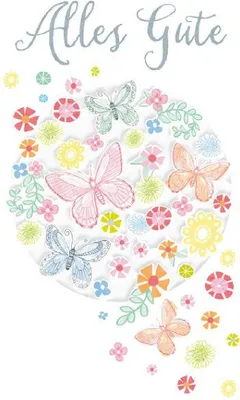 Produktbild von ARTEBENE Geburtstagskarte Alles Gute Blüten mit Umschlag Blumenmotiv Lasereffekt