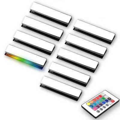 Produktbild von kalb | LED RGB Glaskantenbeleuchtung Vitrinenbeleuchtung Clip Glas 9er Set