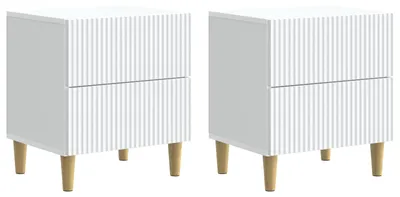 Zdjęcie produktu dla vidaXL Szafka nocna, 2 szt., biała, 43 x 34,5 x 48 cm, płyta wiórowa