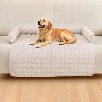 Produktbild von Weiches, wasbares Hundekissen, 75x75cm, Beige, Handgemacht