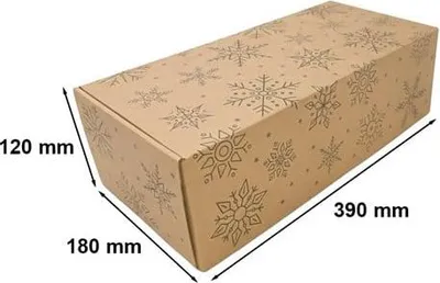 Zdjęcie produktu dla Karton Wykrojnikowy Świąteczny Śnieżynki 390x180x120mm Na Prezent