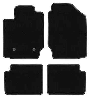 Zdjęcie produktu dla Dywaniki samochodowe welurowe BASIC do: Toyota Corolla E12 / E13 (2002-2007, hatchback, kombi, sedan) czarne, z mocowaniami