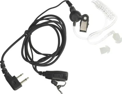 Produktbild von vhbw Headset kompatibel mit Reer 5005, 5003, 5000 Funkgerät - schwarz, Transparenter Akustikschlauch