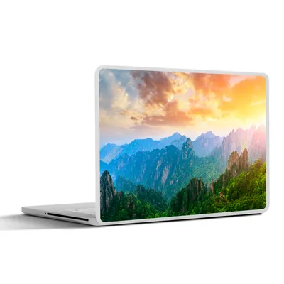 Produktbild von MuchoWow® Laptop Aufkleber Sticker Cover Berge - Bäume - Sonnenuntergang - Natur 30x22 cm - Laptop-Sticker