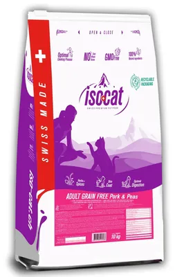 Produktbild von Iso-Cat Premium Katzenfutter Grain Free Pork & Peas 10 Kg