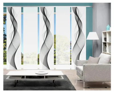 Produktbild von 5er-Set Schiebegardine, blickdicht, Höhe 245 cm, grau
