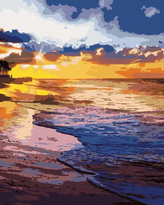 Produktbild von Zuty - Malen nach Zahlen - SONNENUNTERGANG AM STRAND, 40x50 cm, mit Keilrahmen (bereits gespannt)