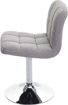 Image de lot de 2 chaises de salle à manger Kavala, chaise de cuisine chaise, tissu/textile chrome pivotant FSC®- ~ gris clair