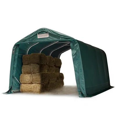 Produktbild von Robuster Weideunterstand 3,3x4,8 m wetterfeste PVC Plane 800N Unterstand grün