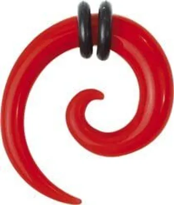 Immagine prodotto di Karisma orecchio stretching spirale espansore acrilico anello di gomma rosso - VSP 5mm