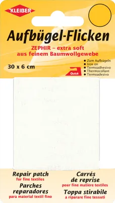 Produktbild von KLEIBER Zephir-Aufbügel-Flicken 300 x 60 mm weiß