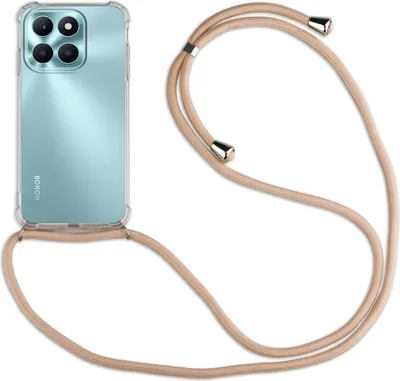 Produktbild von Handykette für Honor X6B Handyhülle mit Band Case Hülle mit Kordel Handy Tasche Beige / Braun