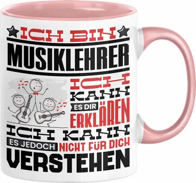 Produktbild von Musiklehrer Geschenk Tasse Geschenkidee für Musiklehrer Geburtstag Lustig Ich Bin Musiklehrer Ich Kann Es Dir Erklären Aber Nicht Für Dich Verstehen (Rosa)