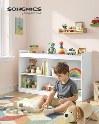 Produktbild von SONGMICS Kinderregal, Spielzeug Aufbewahrung, Spielzeugregal, Bücherregal Kinder, Montessori Regal, 5 offene Fächer, Kinderzimmer Wohnzimmer