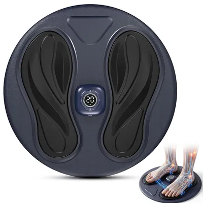 Produktbild von Fußmassagegerät elektrisch EMS, kabellose Massage Matte mit 10 Modi, 20 Stufen, Fernbedienung, TENS Muskelstimulator für Füße, Beine & Körper