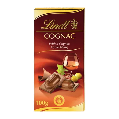 Obrázok produktu pre Lindt mliečna čokoláda s náplňou s koňakom 100g