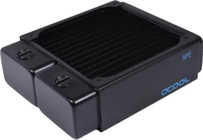 Produktbild von Alphacool 14472, Radiator, Messing, Kupfer, Edelstahl, Schwarz, 1/4", 0,8 bar, 2 Lüfter