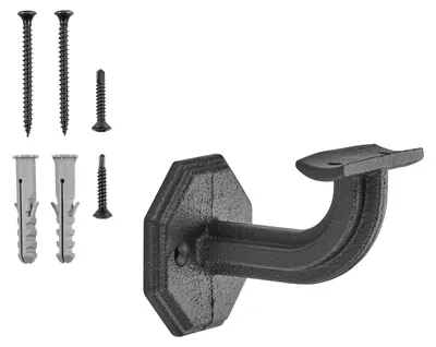 Produktbild von SOTECH Handlaufhalter RUSTICAL schwarz – Höhe 67 mm, Ausladung 67,5 mm, Geländerhalter (5 Stück)