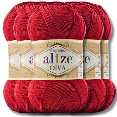 Produktbild von Alize 5x 100g Diva Wolle, Uni, Häkeln, Stricken (106)