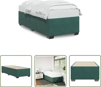 Produktbild von The Living Store Bettgestell Dunkelgrün 100x200 cm Samt