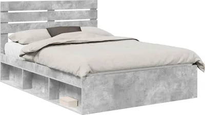 Obrázok produktu pre Rám postele Betónová 140 x 200 cm Masívne borovicové drevo