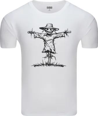 Produktbild von Diarbo Herren T-Shirt mit Cartoon Druck Gruselige Vogelscheuche Weiß Gr.XXL
