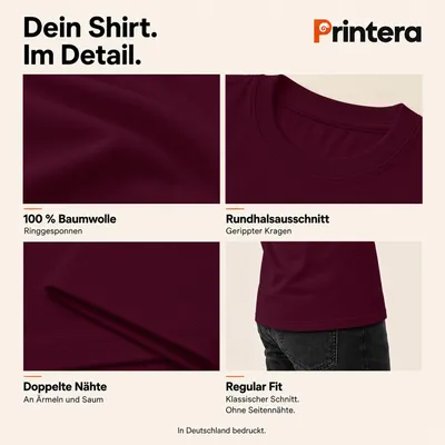 Imagen del producto de Camiseta para hombre, diseño "Linea Balum Strichmännchen Osvaldo Kult Cartoon", color burdeos, talla S