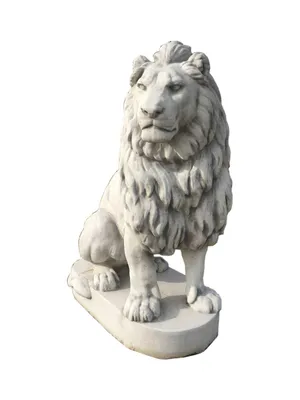 Produktbild von XXXL Löwe Löwen Tierfigur Torwächter Türwächter Steinfigur Steinskulptur Garten von vorne links schauend
