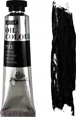 Zdjęcie produktu dla Farba Olejna Czarna Phoenix 793 Lamp Black 40ml Czerń Klasyczny Czarny