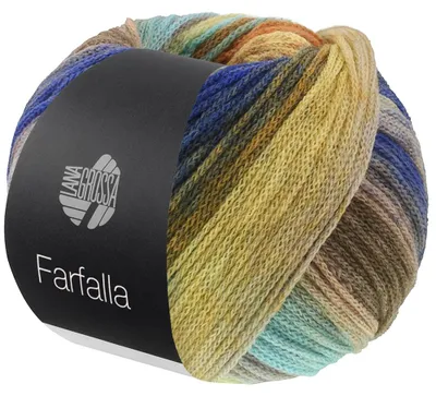 Produktbild von Lana Grossa - Farfalla 0014 gelb türkis ocker beige mokka orange dunkelblau jade grau rost