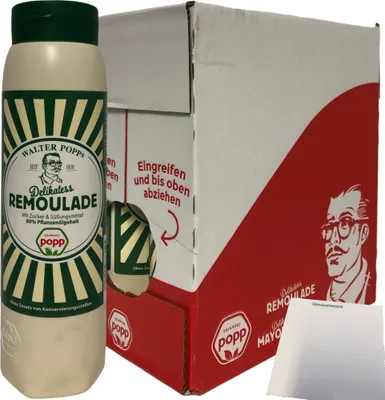 Produktbild von Popp Delikatess Remoulade 80% Rapsöl VPE (6x650ml) + usy Block