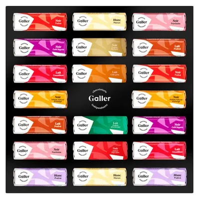 Image de Coffret cadeau contenant 20 barres chocolatées Galler Mini Batons