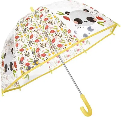 Produktbild von Kinder Regenschirm mit Panda-Motiv, transparente Kuppel, Durchmesser 68 cm