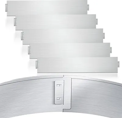 Produktbild von TolleTour Rasenkante Metall 100 x 15 cm 5m Beeteinfassung Mähkante Verzinkt Wegbegrenzung Beetumrandung Palisade Silber