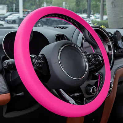 Imagen del producto de Protector para volante de silicona, universal, de 34 a 38 cm, antideslizante, para automóvil