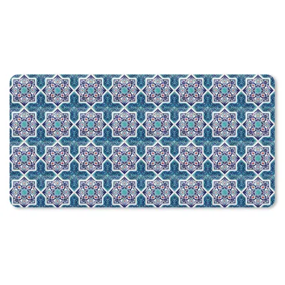 Produktbild von MuchoWow® Mauspad Mousepad Ein marokkanisches Mosaikfliesenmuster, bei dem hauptsächlich die Farbe Blau verwendet wird 60x30 cm - Mousepads - Maus Mat - Pad - Mausunterlage - Nachhaltig