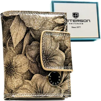Obrázek produktu pro Peterson dámská peněženka RFID zlatá kožená 10,5x8,5 cm