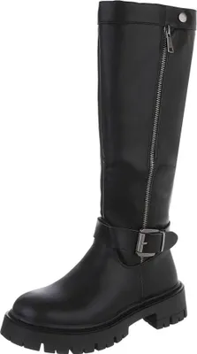 Produktbild von Ital-Design Damen Stiefel  Lederoptik Plateaustiefel 90417929 Schwarz Gr.  40