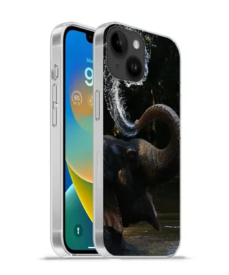 Produktbild von MuchoWow® Handyhülle Schutzhülle Hülle für Apple iPhone 14 - Softcase Elefant - Wasser - Rüssel - Tiere - Natur Silikon Softcase Handy Hülle - Mobiltelefonhülle