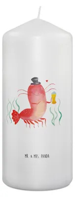 Produktbild von Mr. & Mrs. Panda Kerze Hummer Weizen 19 x 8 cm - Weiß - Geschenk, Bier, Erinnerungskerze, Stumpenkerze, Erinnerungslicht, Kochen, Garnelen, Wirtschaft, Meer, Kneipe