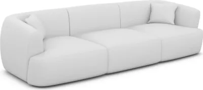 Produktbild von Kunstleder 3-Sitzer Couch Elvira Weiß
