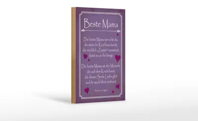 Produktbild von Holzschild Spruch 12x18 cm Beste Mama Deko Schild