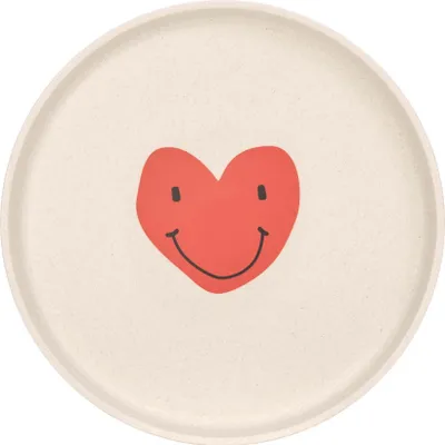 Produktbild von LÄSSIG Kinder Teller ohne Melamin, BPA-frei, für Spülmaschine und Mikrowelle/Plate Happy Rascals Heart