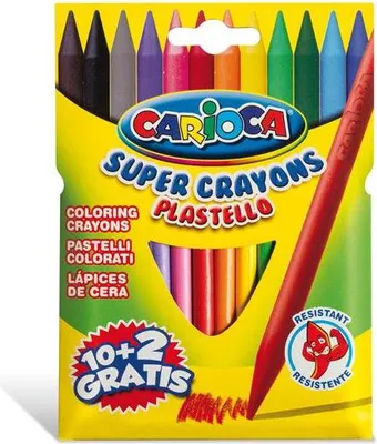 Image de Carioca Wax crayons 12 pièces couleurs assorties pointe conique tige ronde
