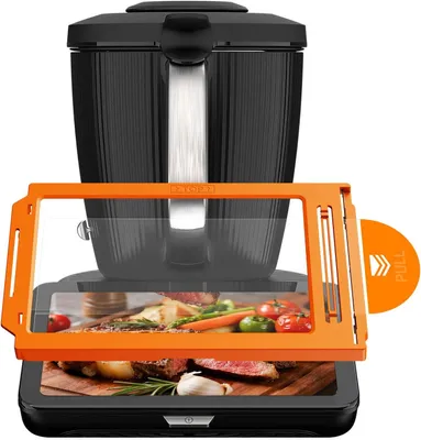Produktbild von Thermomix TM7 Panzerglas Schutzfolie, 9H kratzfest, HD klar, blasenfrei, hitzebeständig, vollflächiger Displayschutz für Vorwerk TM7