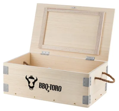 Obrázok produktu pre BBQ-Toro Rustikálny drevený box na holandské rúry a príslušenstvo na grilovanie, úložný priestor, úložný box