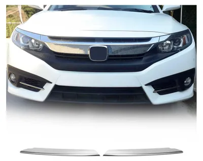 Image de Cadres de Phare Avant - pour Honda Civic X 2016-2021 inoxy chromé