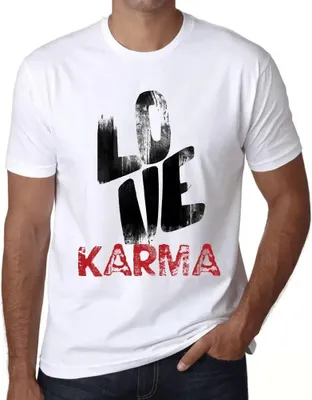 Produktbild von Herren Grafik T-Shirt Liebe Karma – Love Karma – Öko-Verantwortlich Vintage Jahrgang Kurzarm Lustige Druck Geburtstag Geschenk Mann