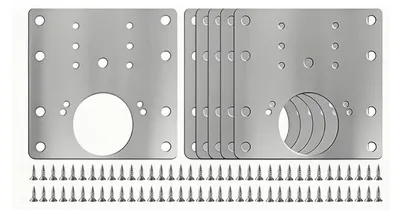 Produktbild von Edelstahl-Reparaturscheiben für Scharniere – Set mit 6 Stück